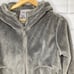 BB Dakota Teddy Bear Gray Hoodie Zip-Up Snuggly Jacket Sweater Size L