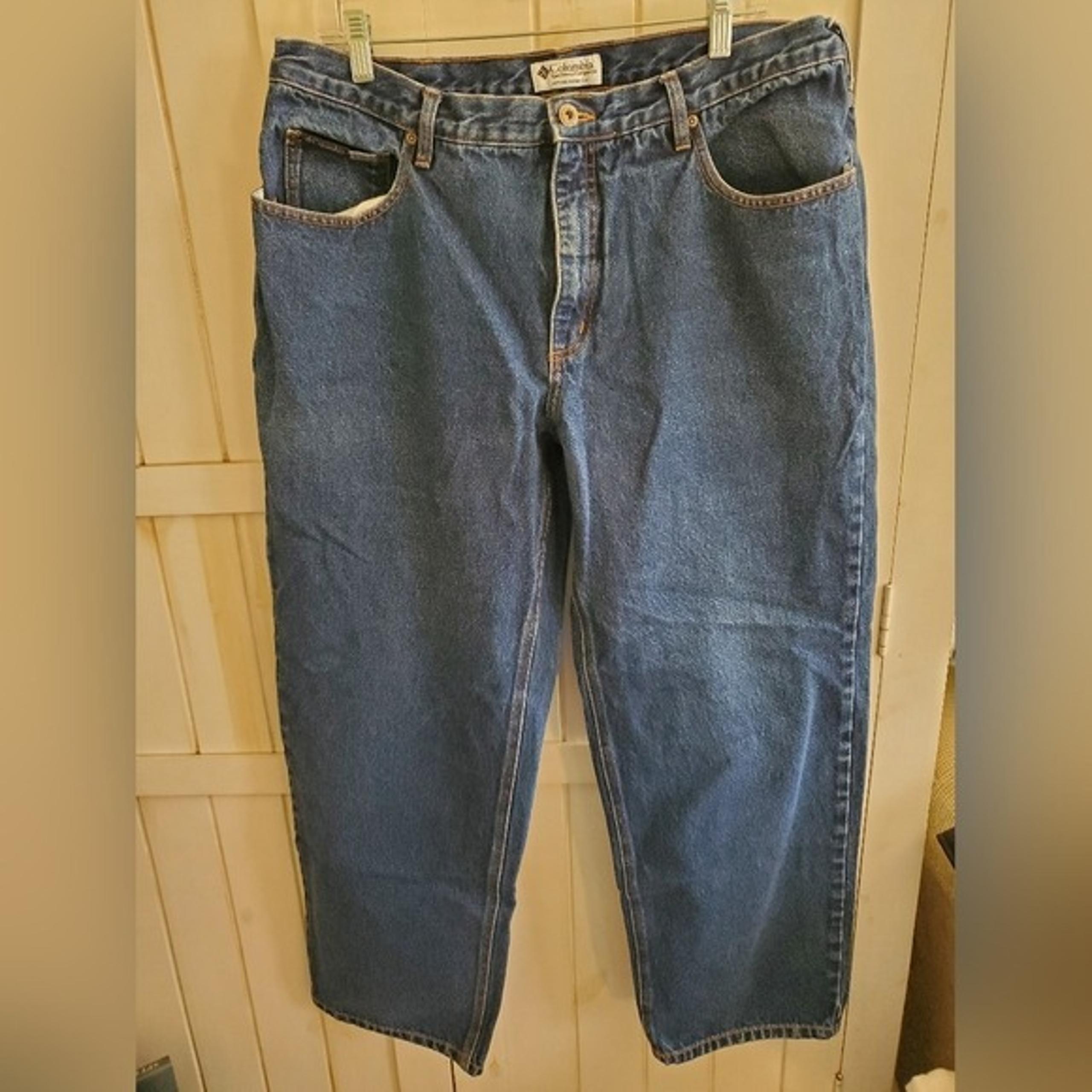 COLUMBIA Mens 38x32 Dark Blue Jeans