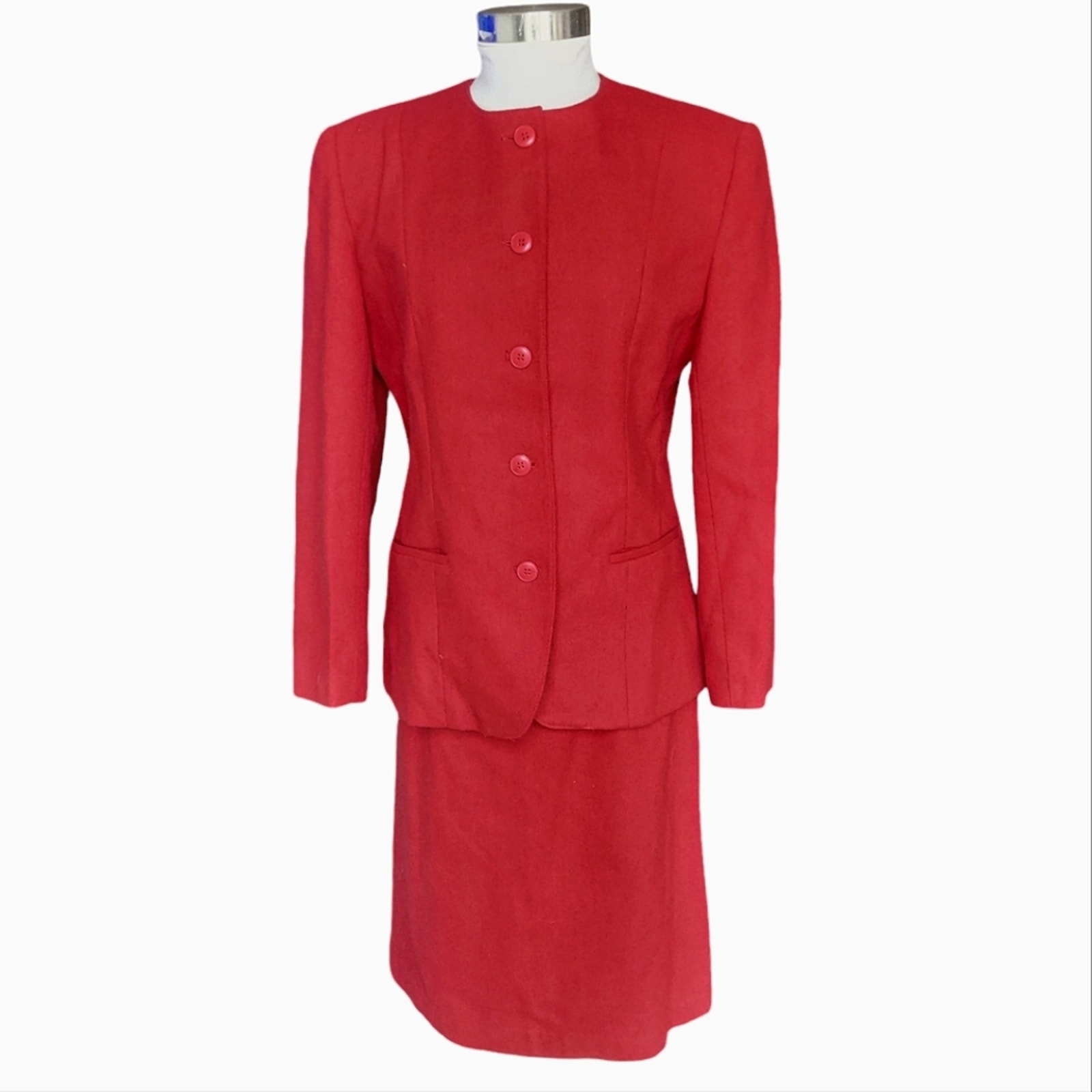 Angie Monaco Women’s Blazer Jacket And Skirt Set Red 7/8
