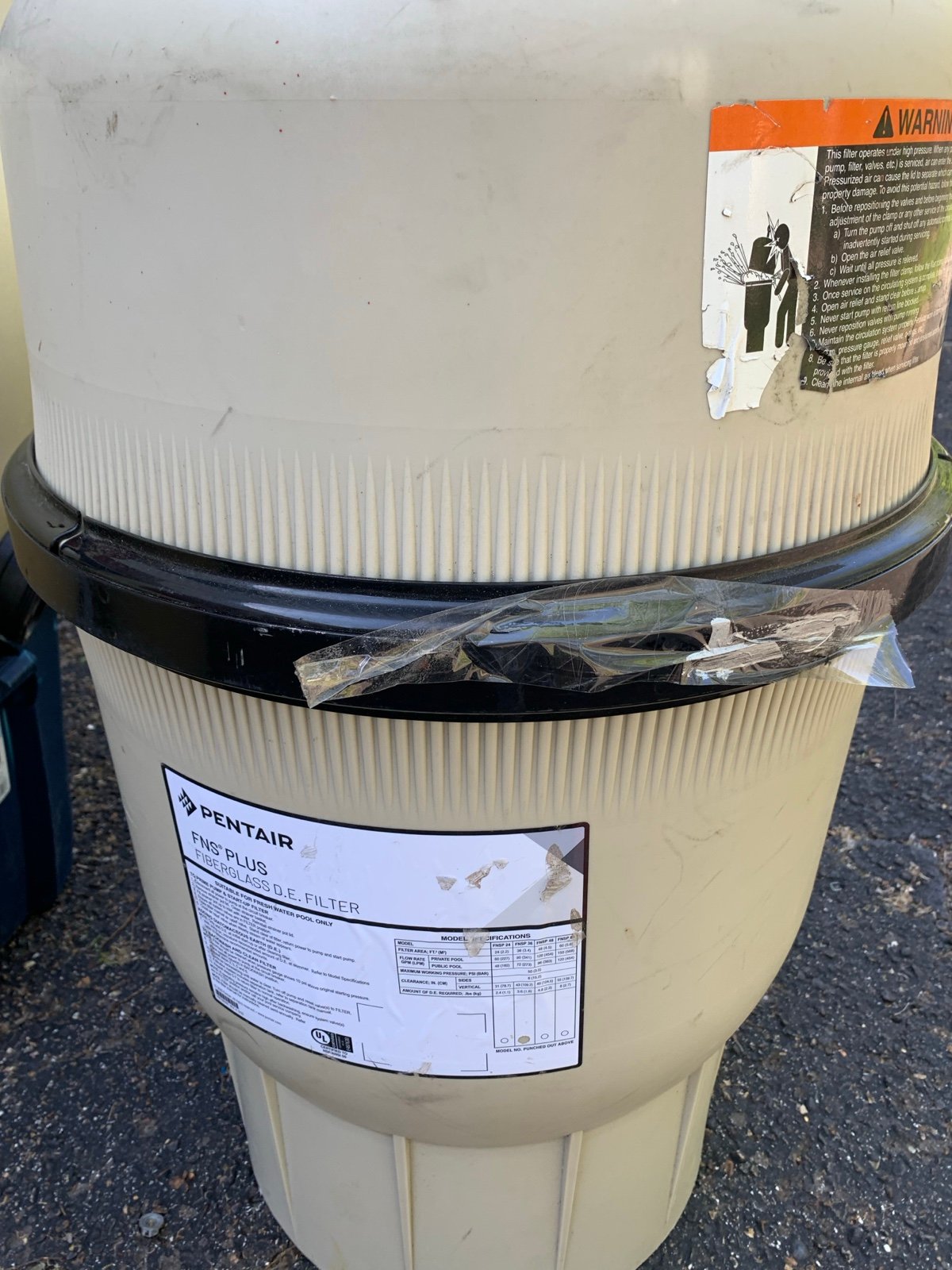 Pentair fnsp 36 fiberglass D.E. Filter