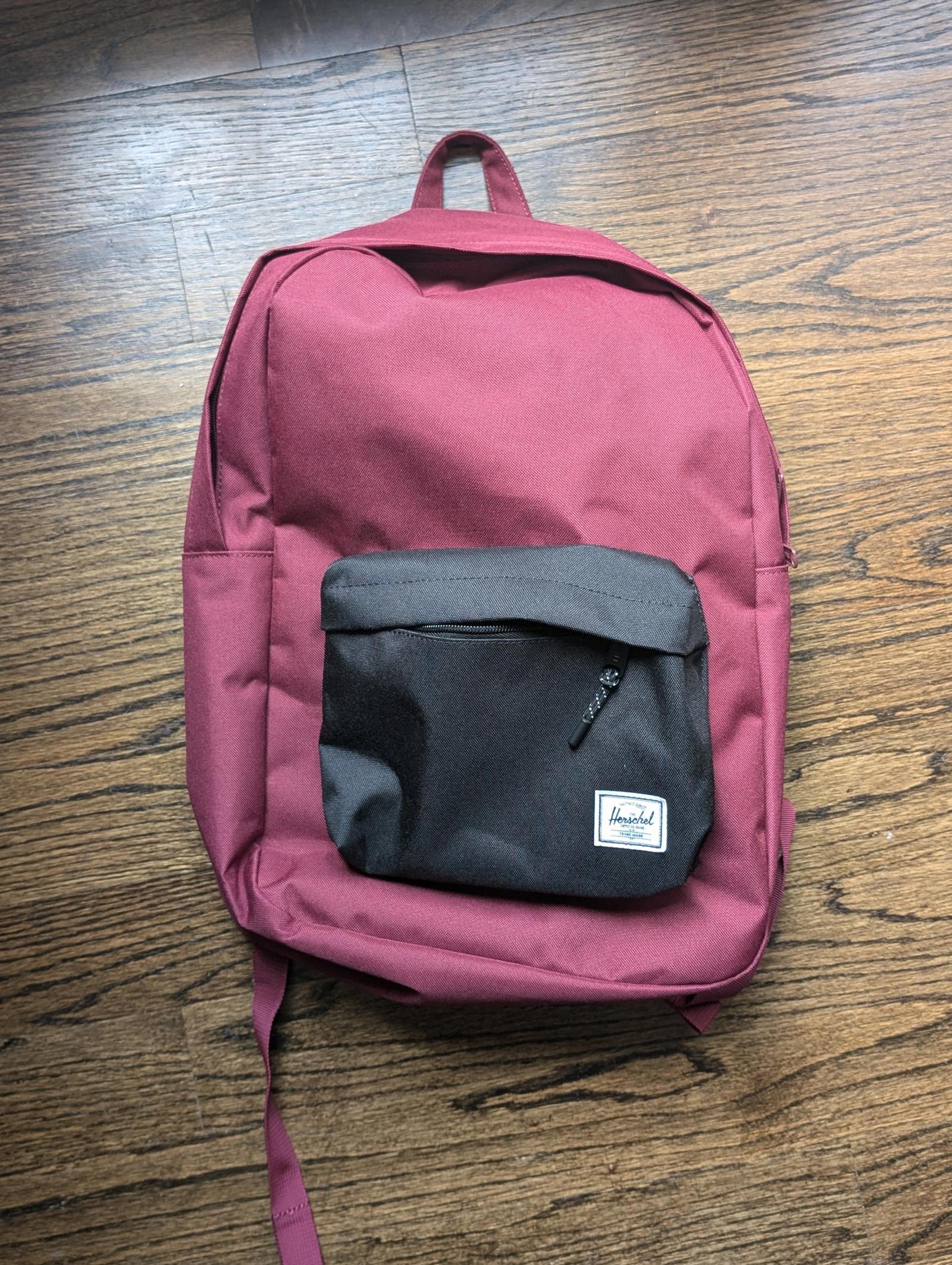 Herschel 19" Maroon and Black Backpack