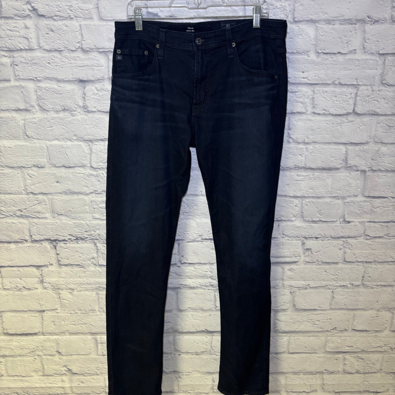 AG Adriano Goldschmied Jeans 34x34 Mens Tellis Modern Slim Dark Raw Denim