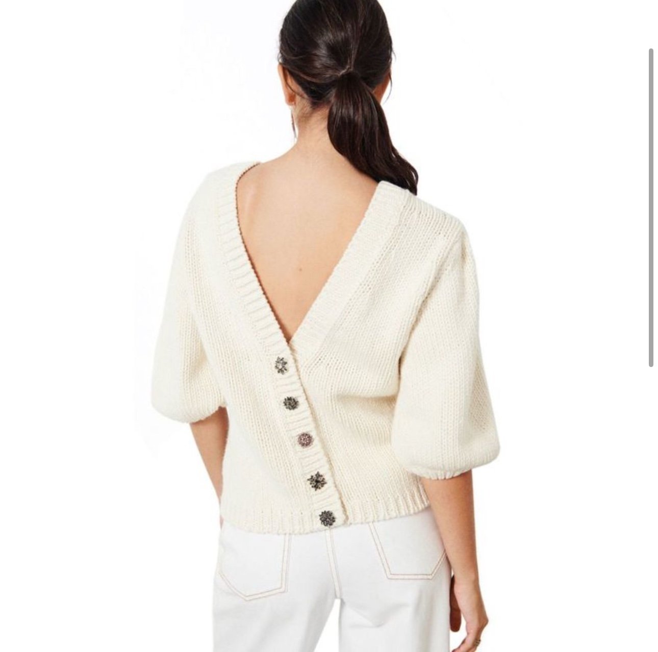 NWOT/Label BA&SH Womens Castille Cardigan Sweater X-Small | FR O Ecru 295