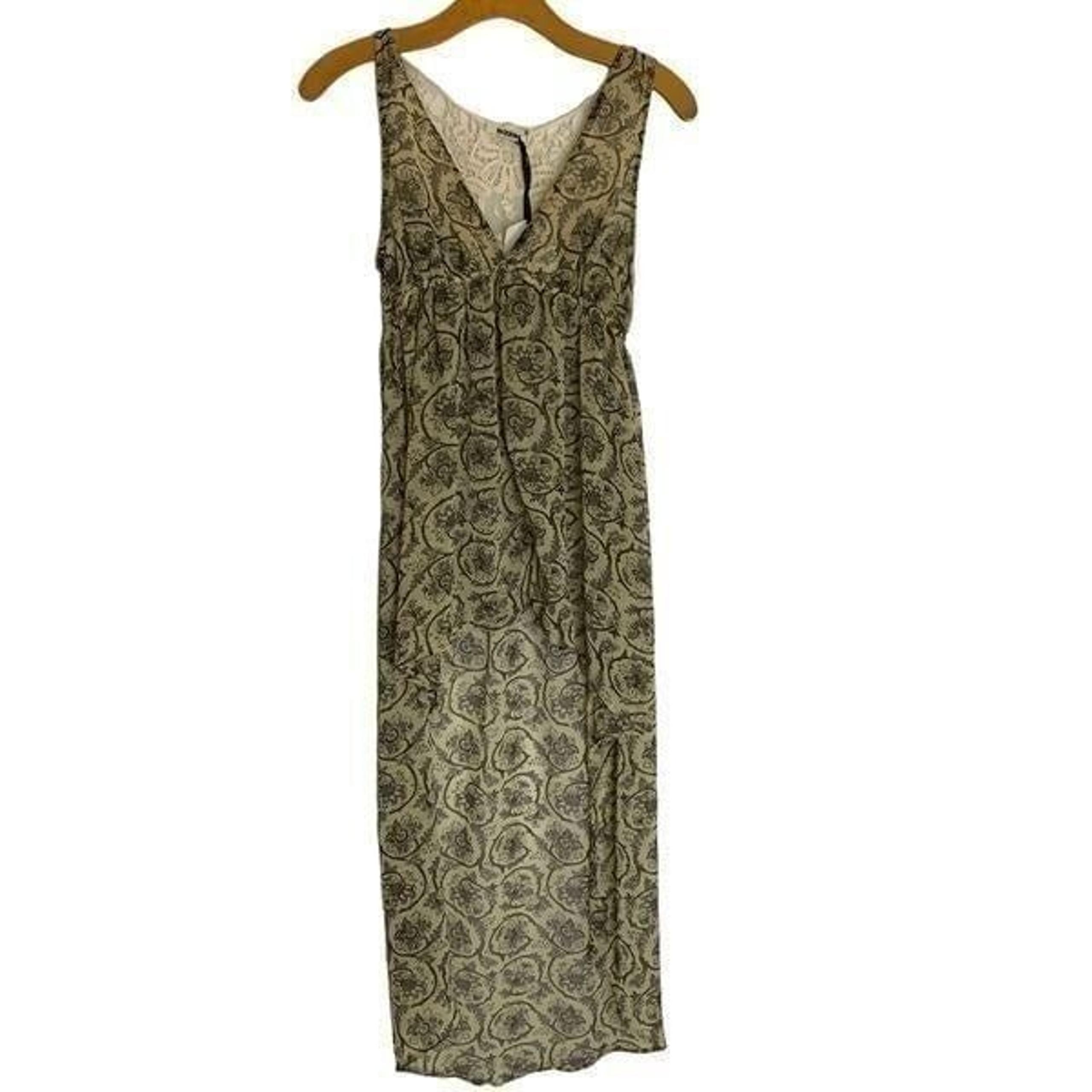Dizzire Women's size Small High low Tan brown gray sheer High low Dress