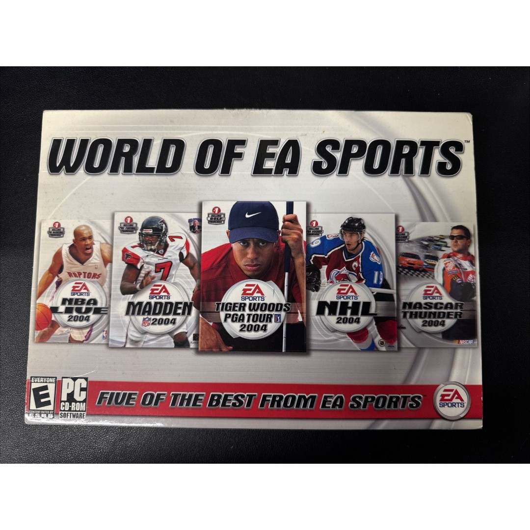 World of EA Sports - NEW! Sealed! 5 PC CD-ROM Madden NHL Tiger Woods NASCAR