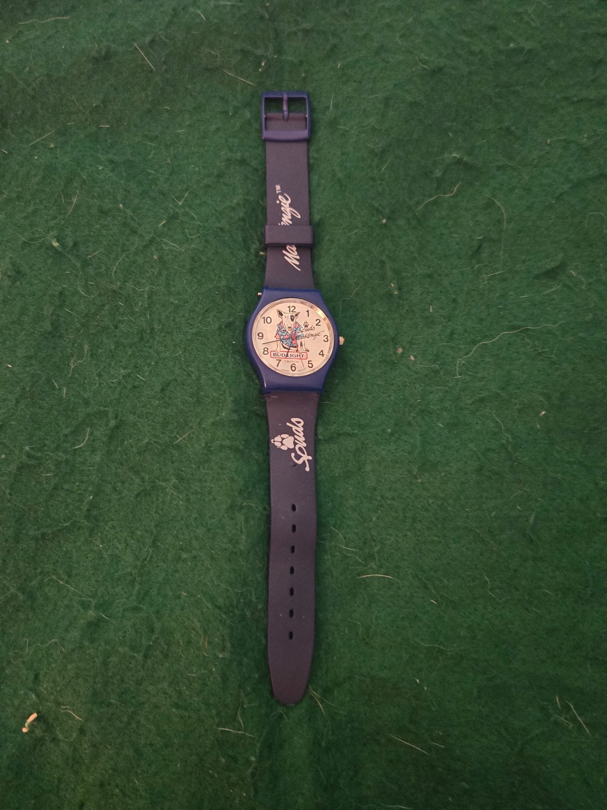 Vintage SPUDS MACKENZIE Watch BUD LIGHT BUSCH advertising beer wristwatch