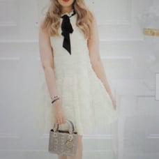 Zara Ivory Bloggers Favorite Women's Lace Dress With Bow