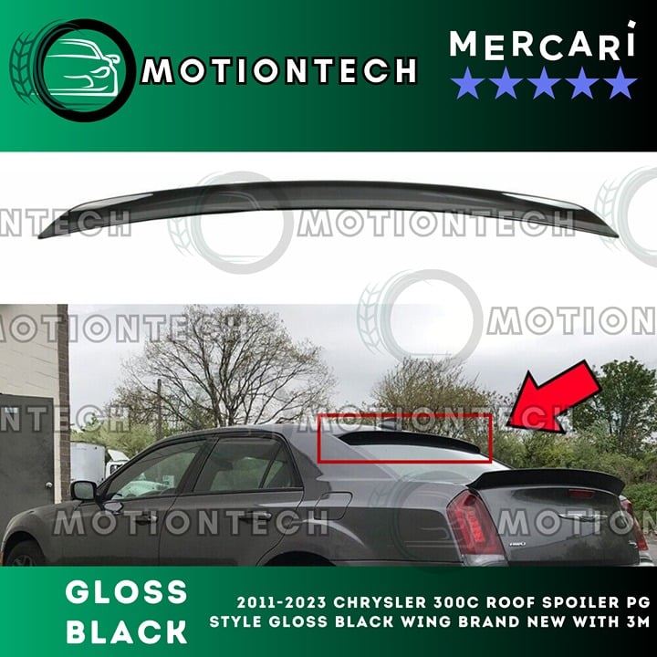 2011-2023 Chrysler 300C Roof Spoiler PG Style Gloss Black Wing Brand New With 3M