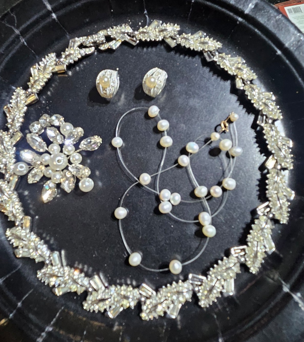 14k gold real pearls and bling lot
