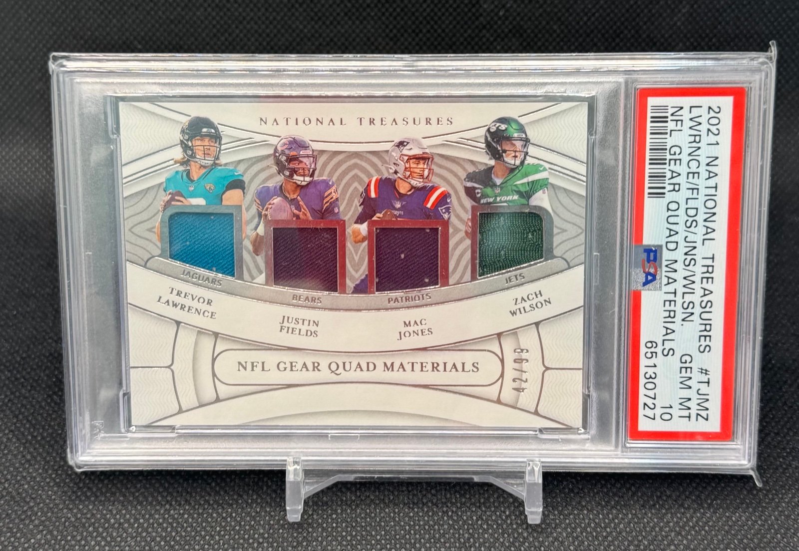 42/99 Panini National Treasures NFL Gear Quad Mat Lawrence/Feilds/Jones/Wilson