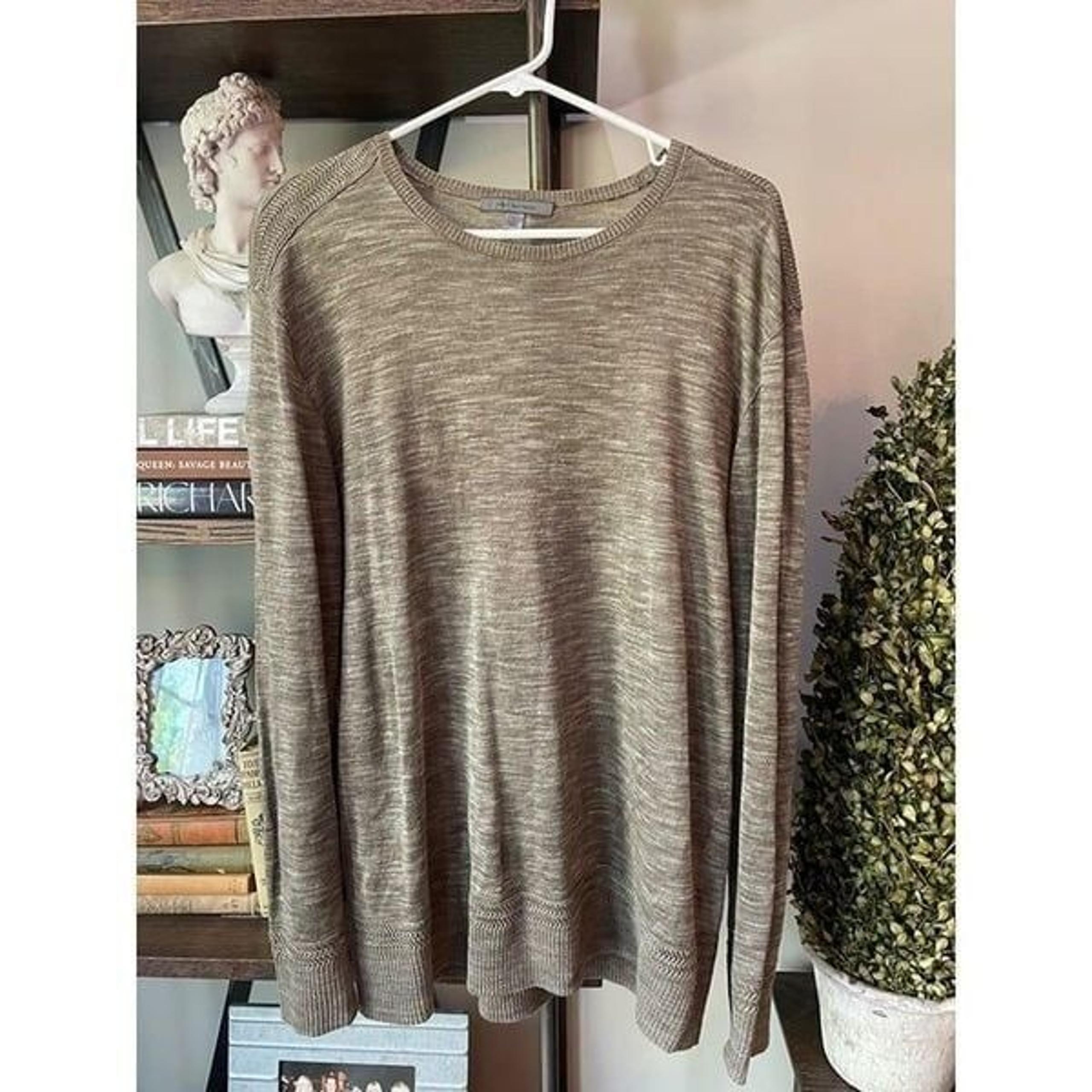 John Varvatos Linen Lightweight Sweater Green Mens Size Large