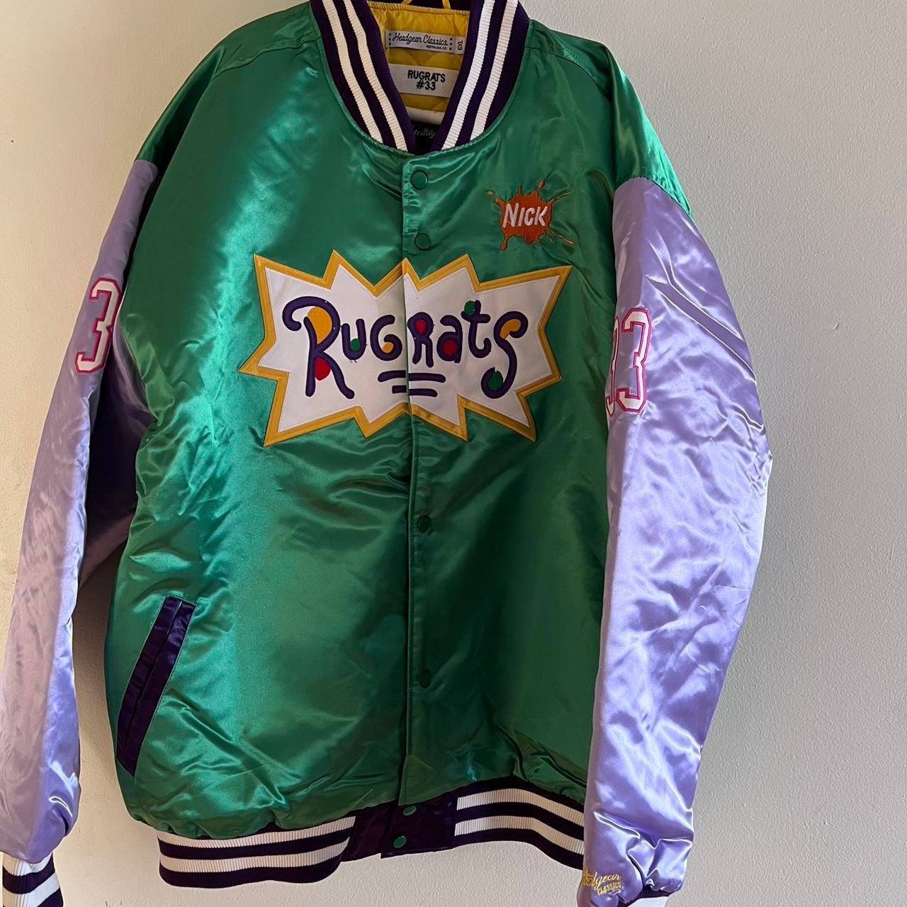 Rugrats JACKET Nickelodeon 90's Satin RETRO STARTER STYLE LICENSED NWT HEADGEAR