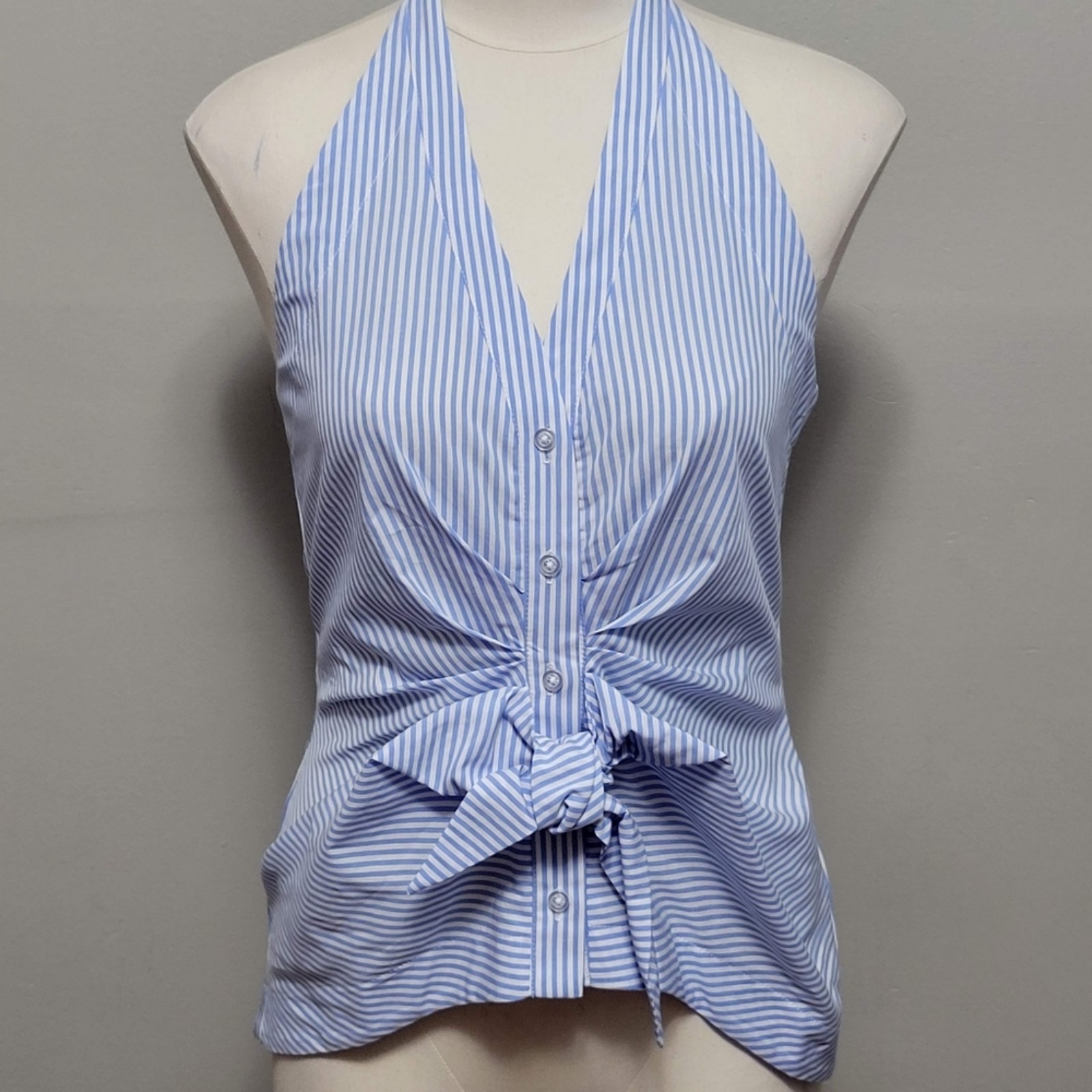 Supply & Demand blue striped halter avant-garde tank size xs