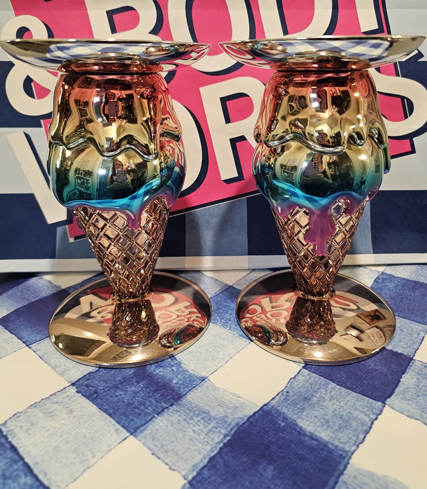 Ice cream cone candle holders from bath and body works x2