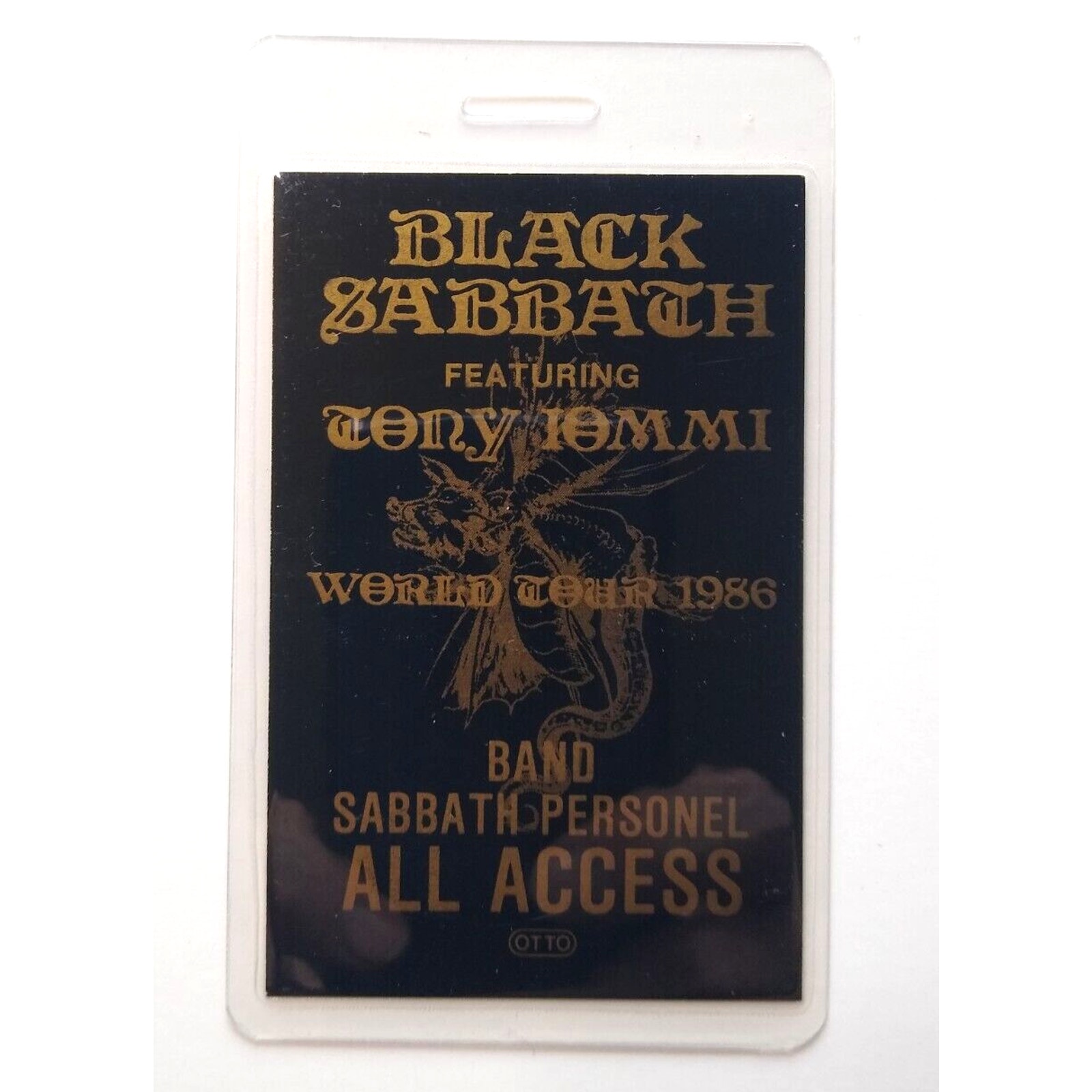 Black Sabbath Tony Iommi Backstage Pass Original 1986 Vintage UNUSED Heavy Metal