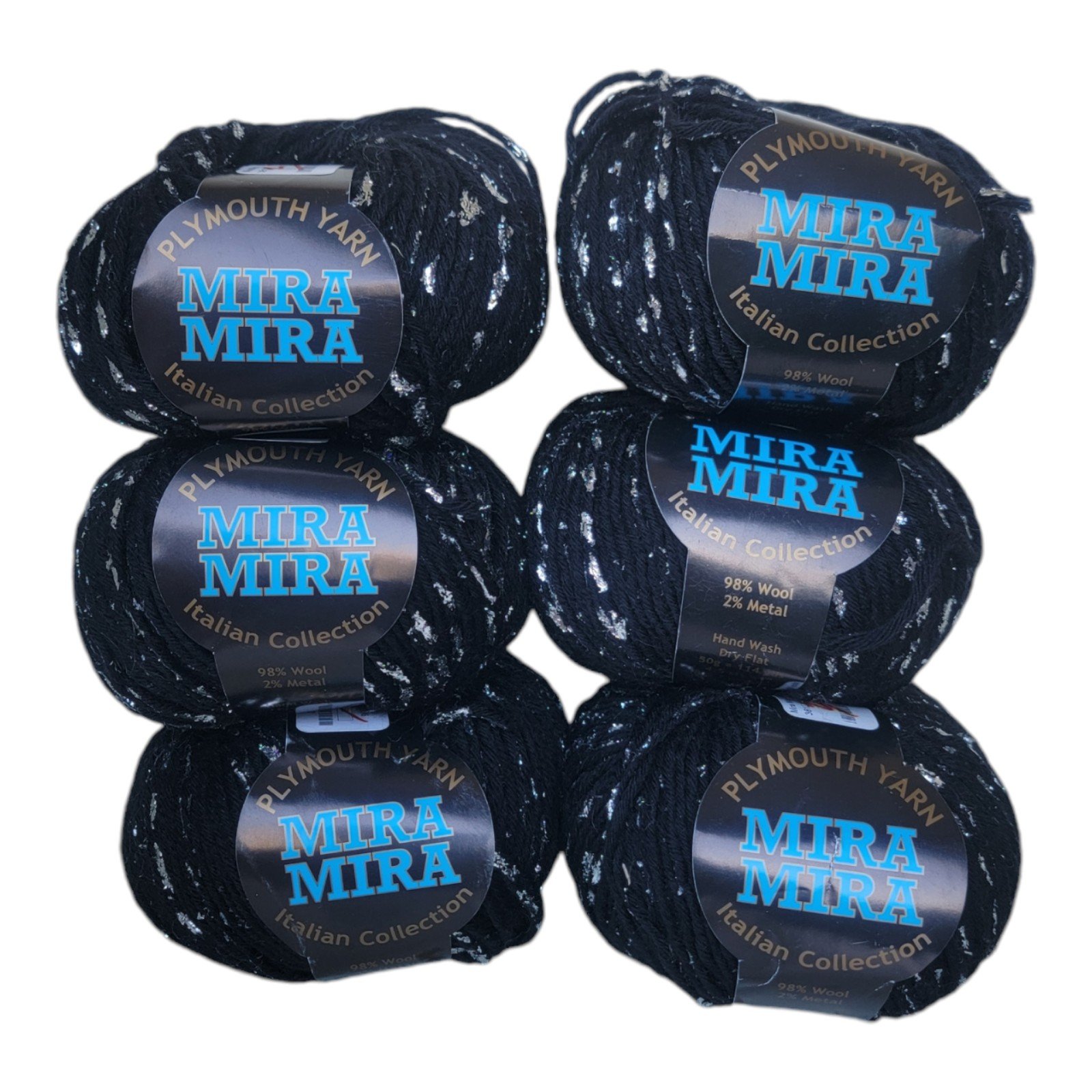 Six Balls of Plymouth Yarn Italian Collection Mira Mira
