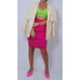 Vintage DANA BUCHMAN Silk Magenta Pink Pure Silk Pencil Skirt Size 4