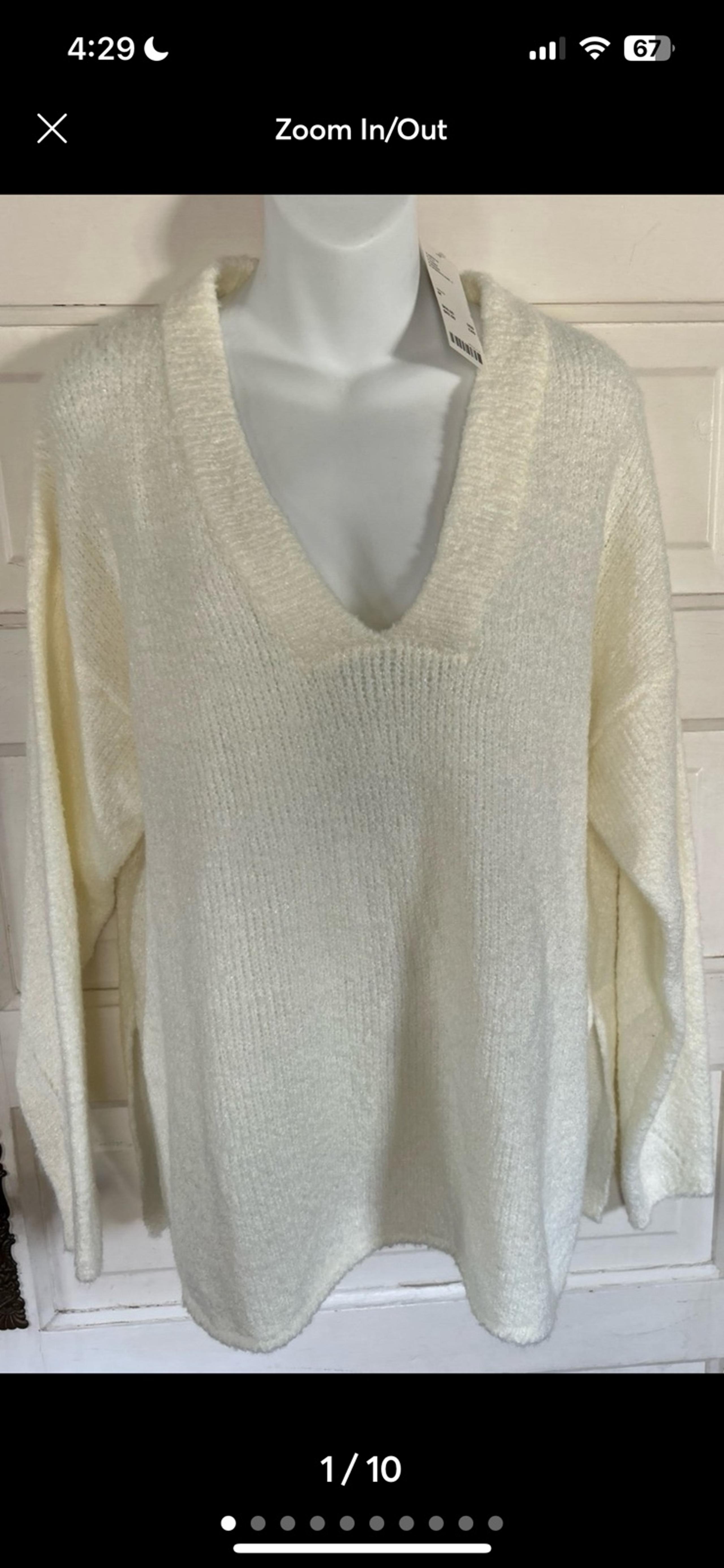 TWO Urban Outfitter V-neck Sweaters, Black and Cream. Size Medium