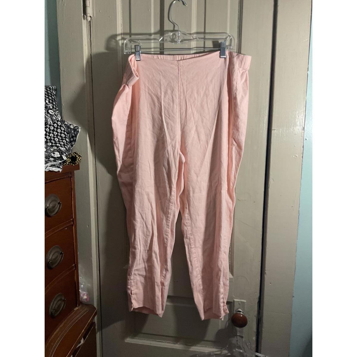 J. Jill Linen Pastel Pink Stretch Pants 2X