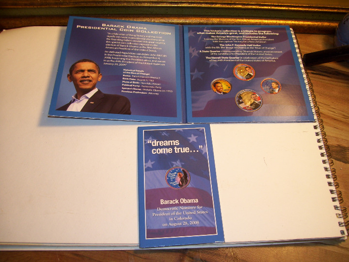 BARACK OBAMA COLORISED COIN SET OF 5