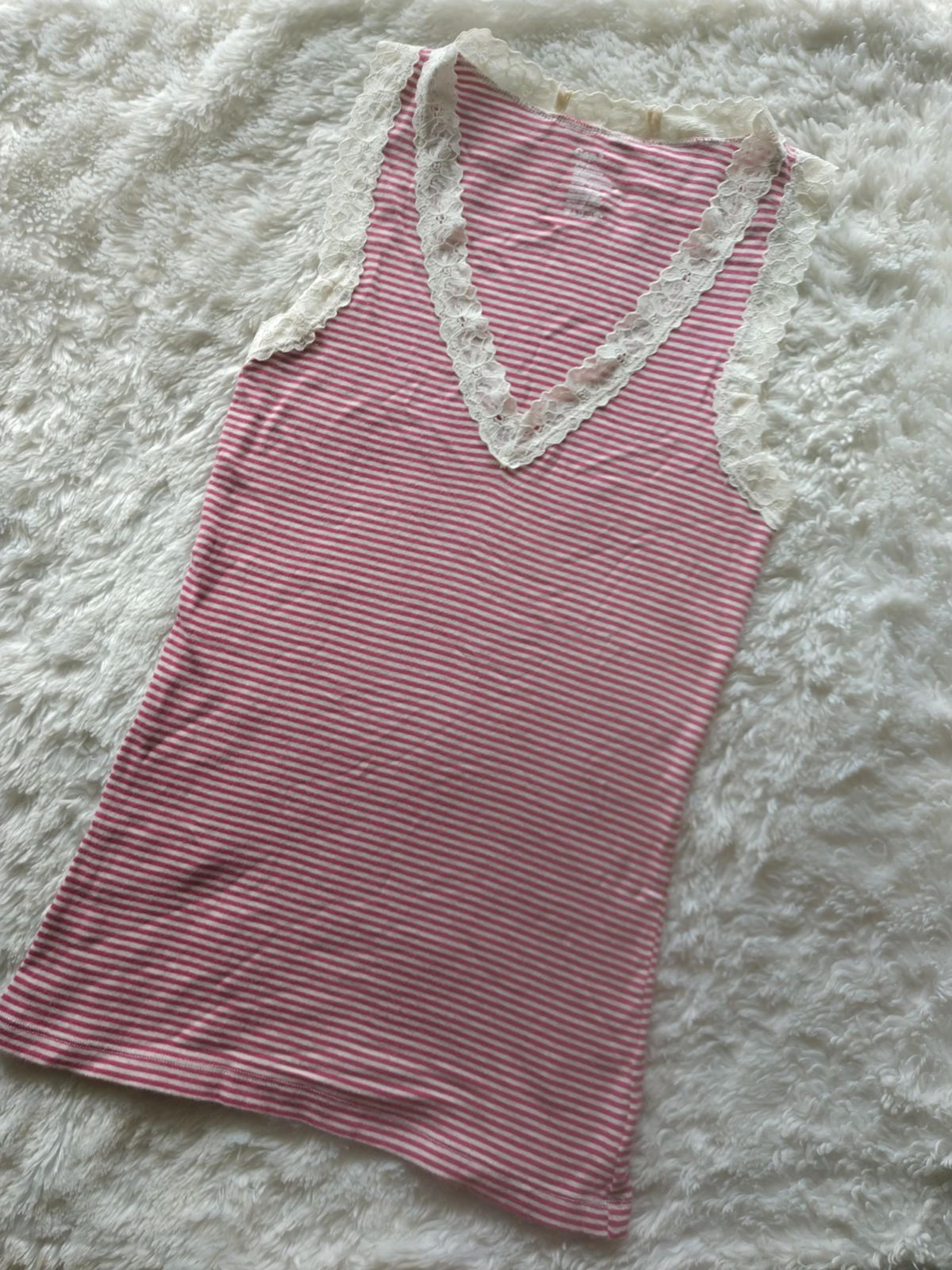Sm Gap red & white striped Tank Top lace