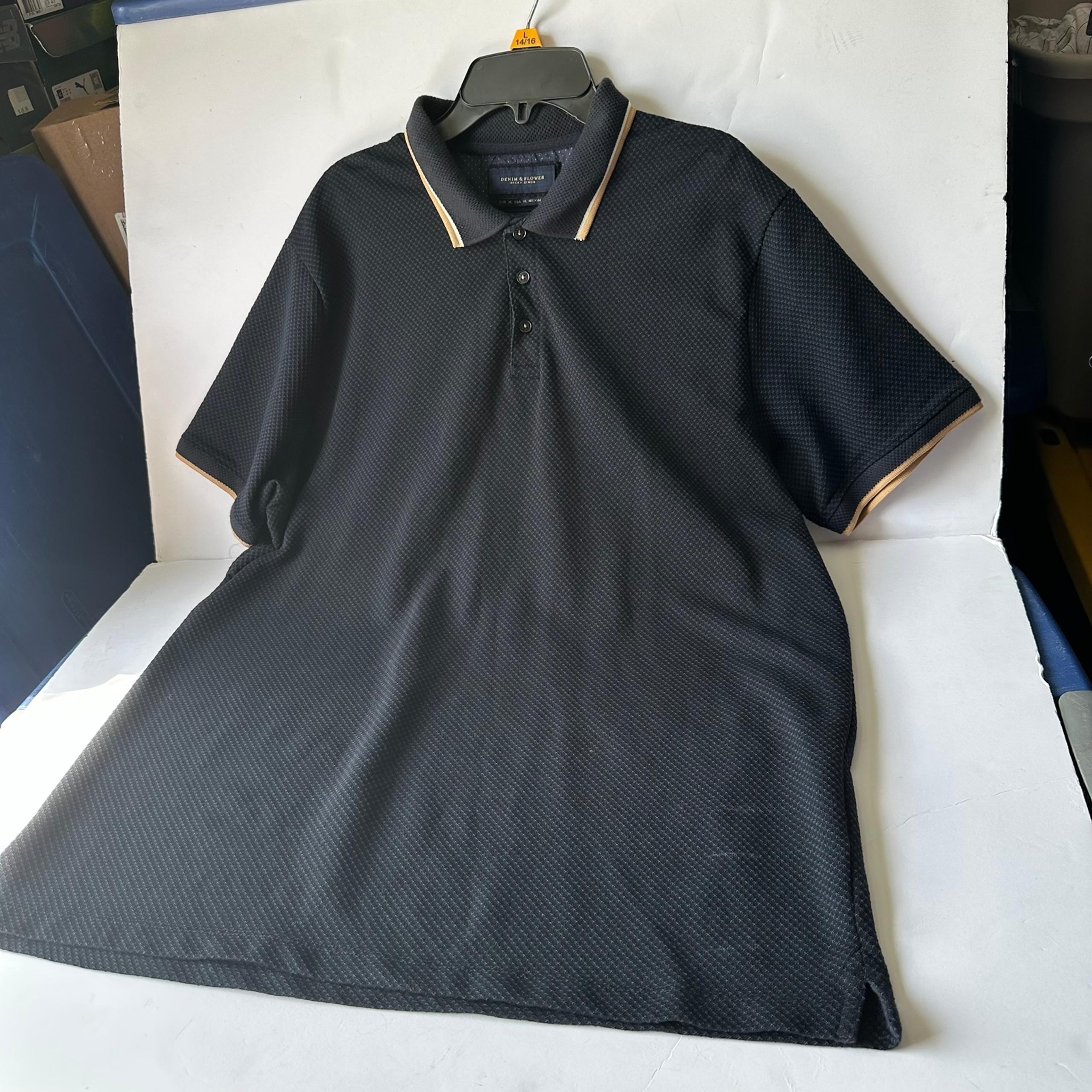 Denim and Flower Ricky Singh XL Blue Polo Shirt Men Casual Wear - Denim & Flower