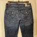 Y2K 2000s Bedazzled White Embroidered True Religion Blue Acid Wash Denim Jeans