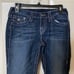 Y2K 2000s Bedazzled White Embroidered True Religion Blue Acid Wash Denim Jeans