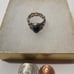Vintage Sterling Silver Ring, Nice Black Onyx Stone Design, Size 7 1/2, Quality