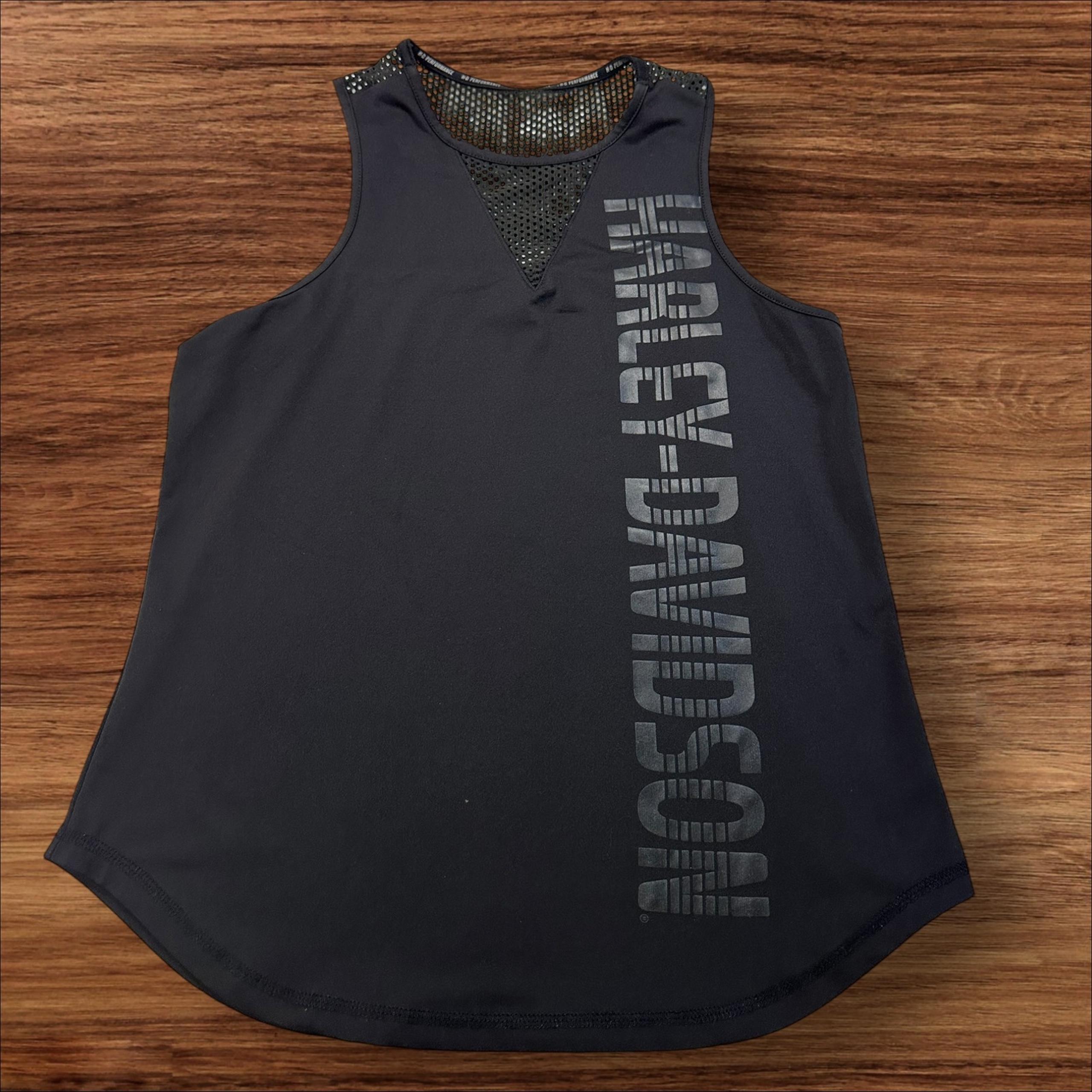 Harley-Davidson Performance Tank Top Sleeveless Athletic Black Womens S