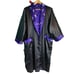 Chinese Embroidered Satin Kamono, women's size Large, black and blue