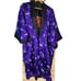 Chinese Embroidered Satin Kamono, women's size Large, black and blue