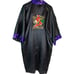 Chinese Embroidered Satin Kamono, women's size Large, black and blue