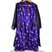 Chinese Embroidered Satin Kamono, women's size Large, black and blue