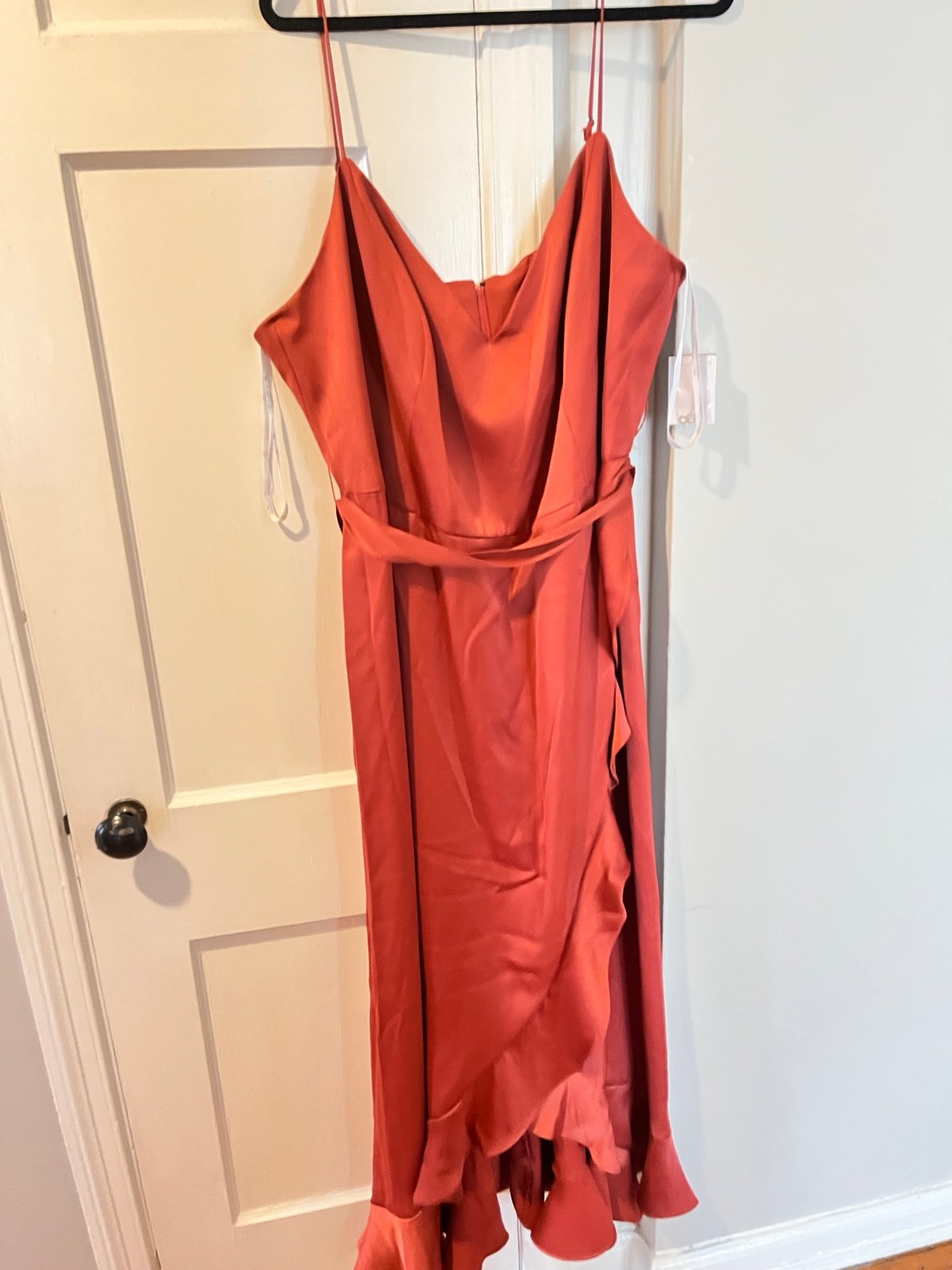 David Bridal’s chiffon ruffle high-low bridesmaid dress