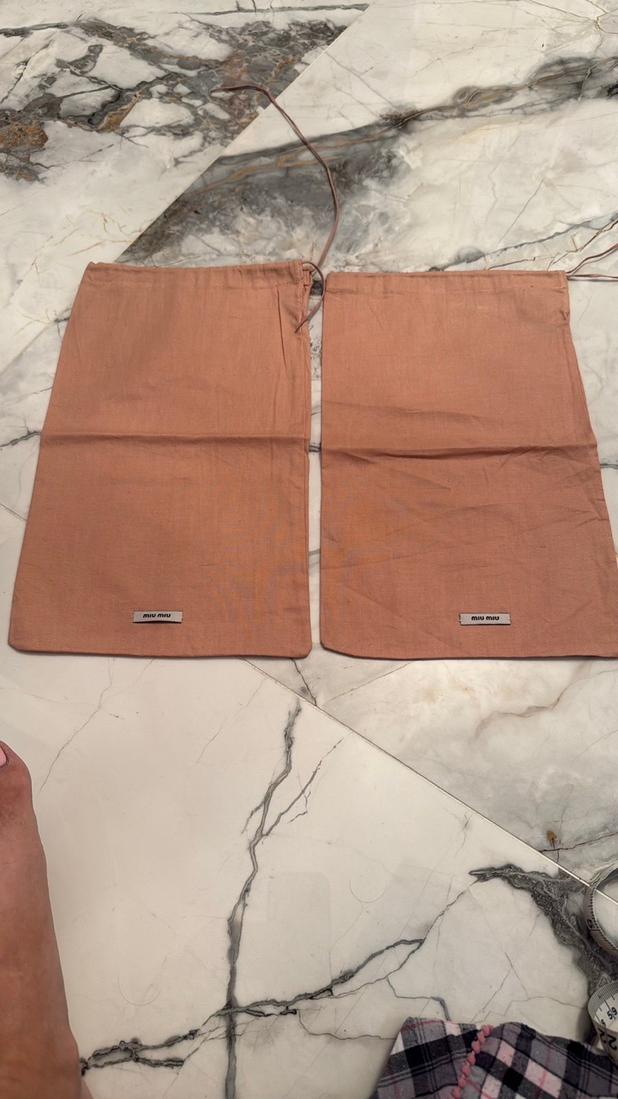 Miu Miu Peach Dust Bags New