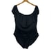 LA BLANCA 130 Island Goddess Off Shoulder Ruffle One Piece - Black 22W
