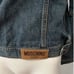 Vintage Moschino rustic side button sleeve cotton stretch denim Jacket, Size 12,