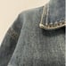 Vintage Moschino rustic side button sleeve cotton stretch denim Jacket, Size 12,