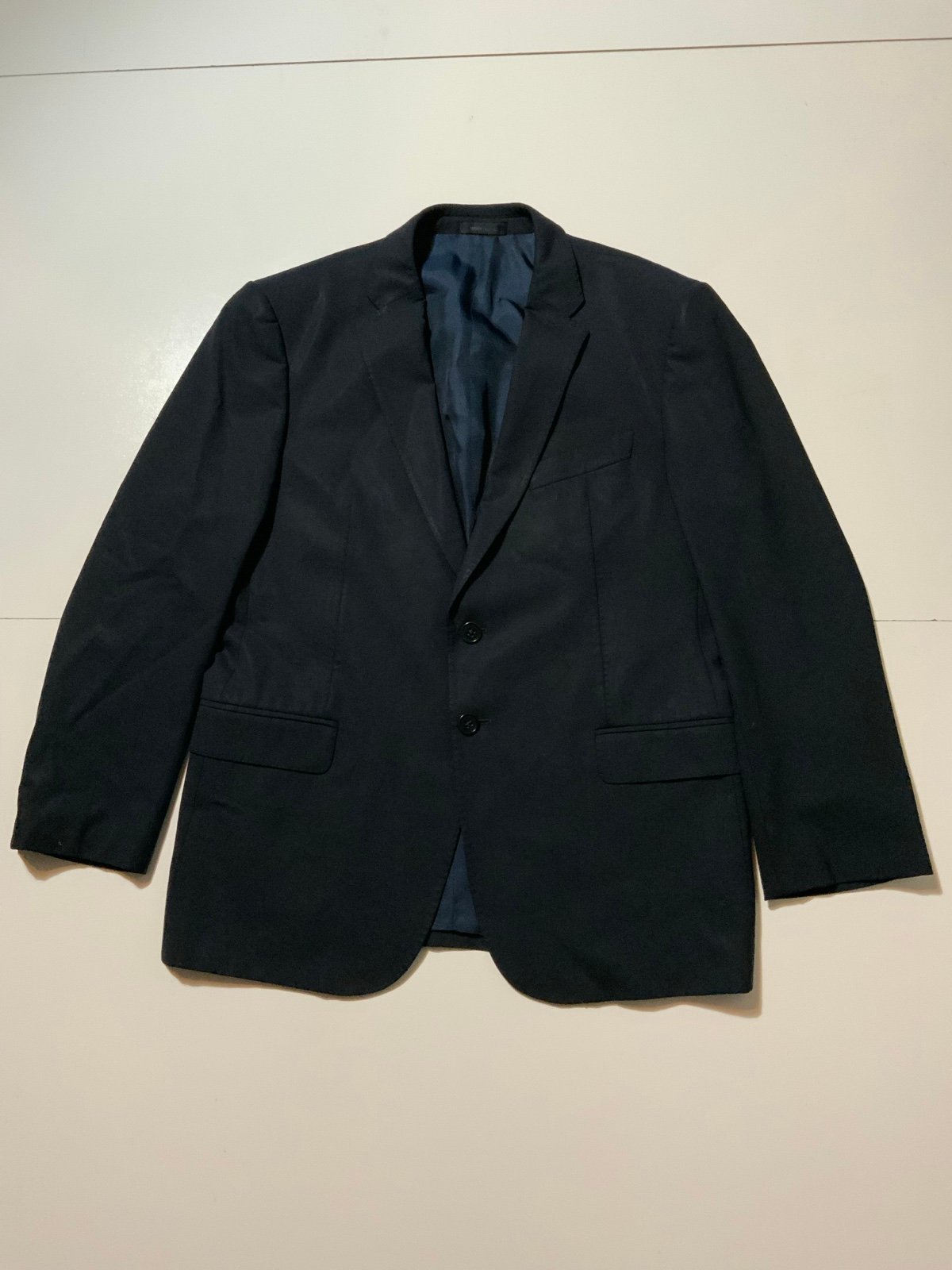Armani Collezioni M Line Navy Wool Two Button Sportscoat Blazer Jacket