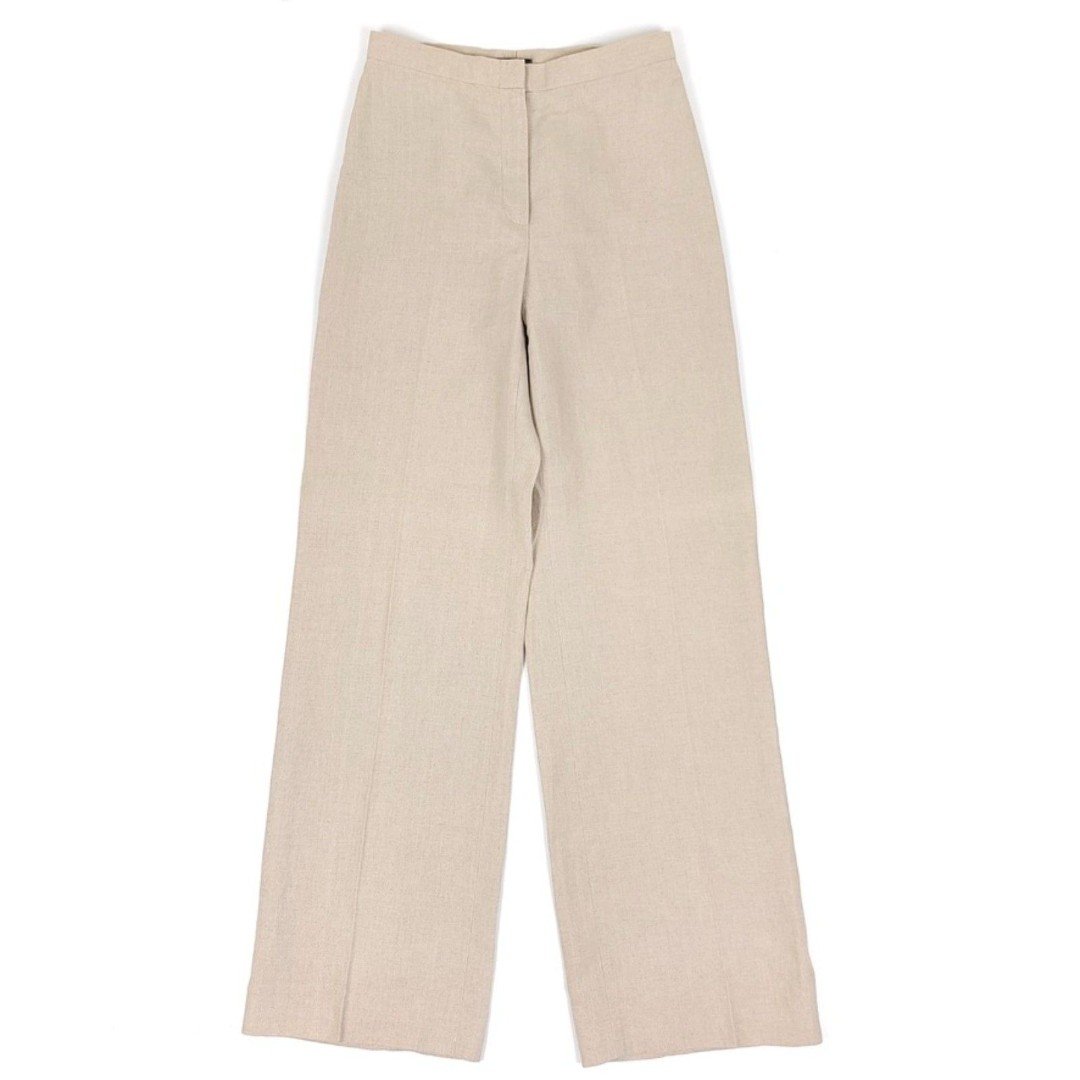J CREW 100% Linen High Rise Wide Leg Trouser Dress Pant in Natural Tan Womens XS