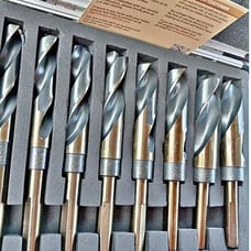 8 Piece Premium Reduced Shank Silver and Deming Large Drill Bit Set - NEW
