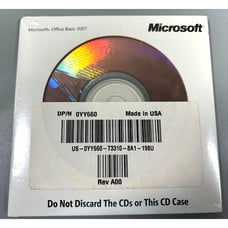 New Microsoft Office Basic 2007 Software CD with Key Code