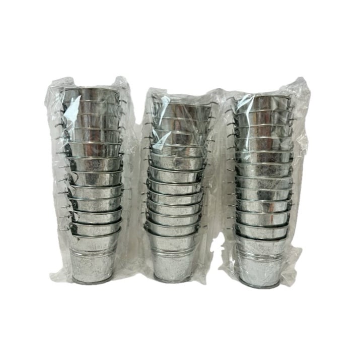 Bundle of 36 2” Metal Buckets For Crafts Succulents Candles Candy NEW