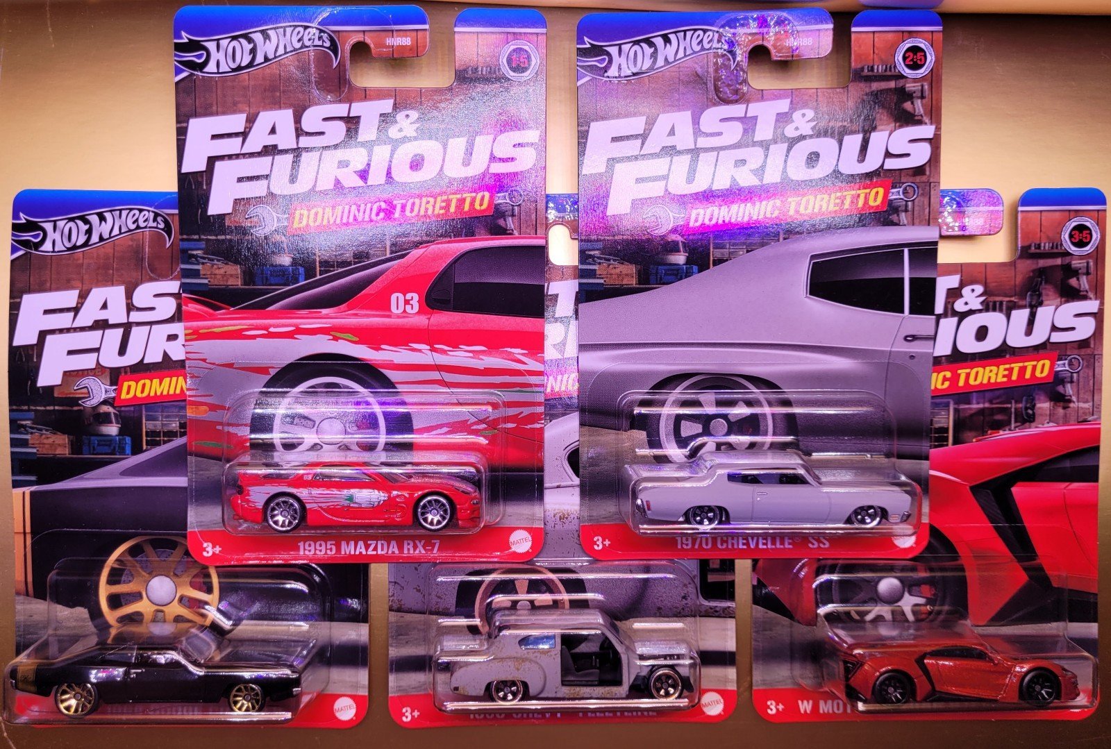 2024 Hot Wheels Fast And Furious Dominic Toretto Complete Set 5