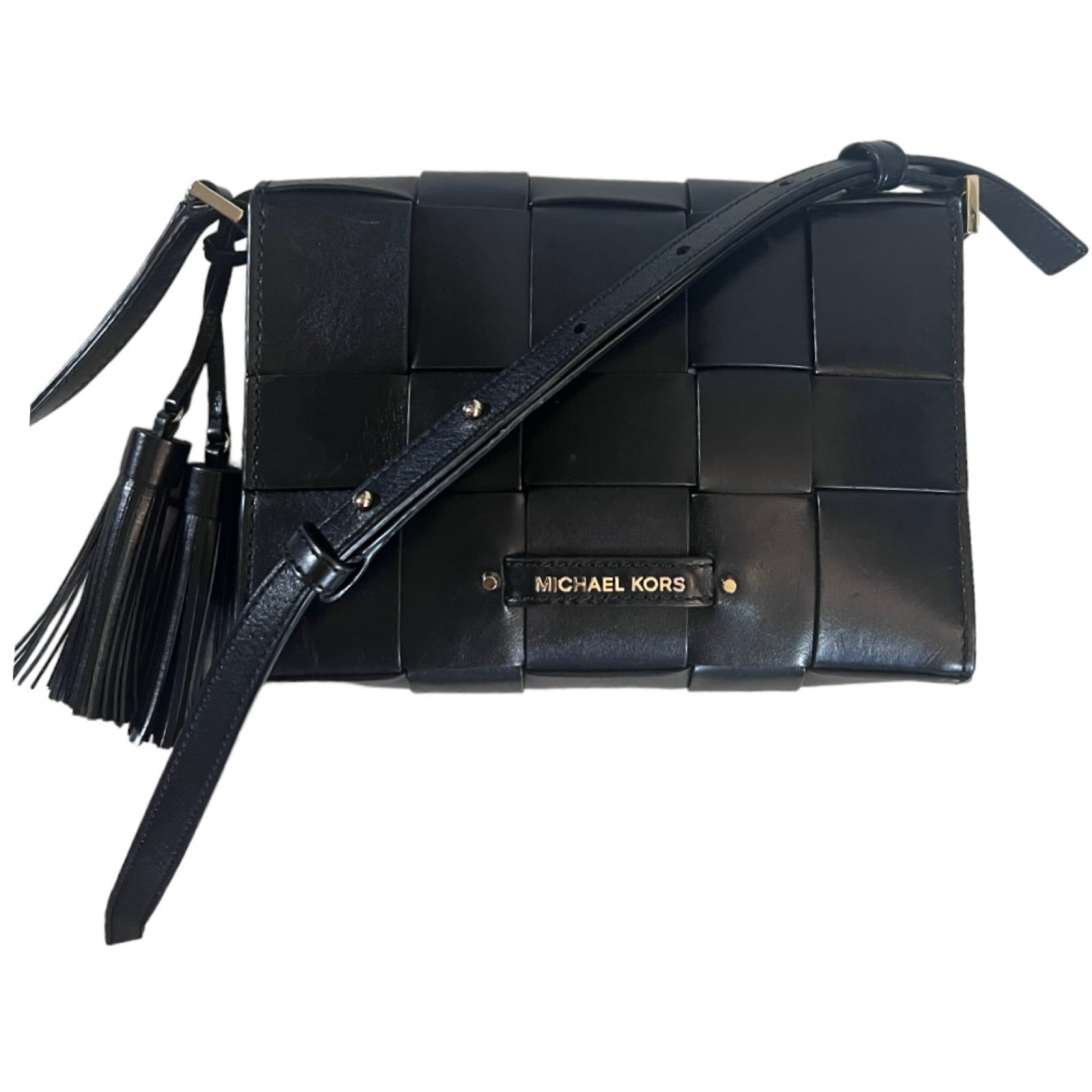 online Michael bag Crossbody Leather Black Woven Kors Women online Michael bag Crossbody Leather Black Woven Kors Women