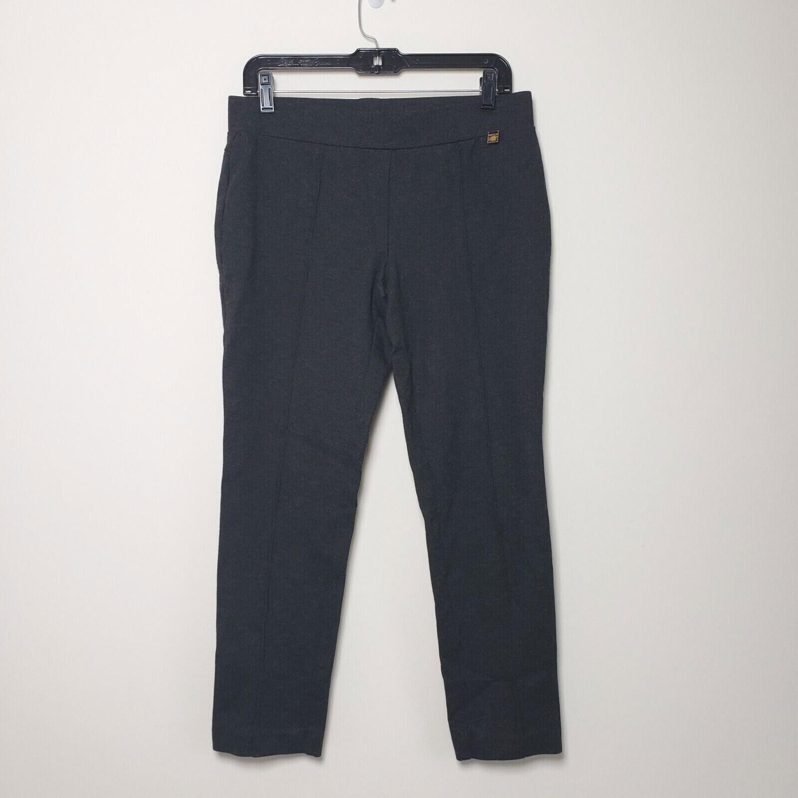 Anne Klein Women's 6 (32x25.5) Gray Elastic Band Pull On Comfortable Pants