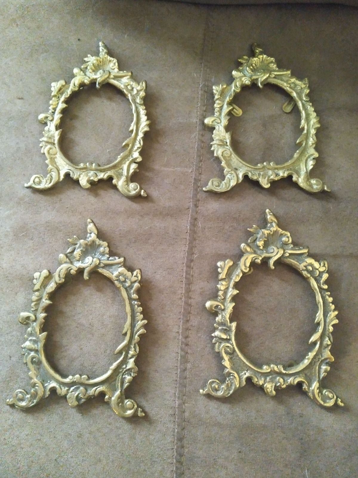Set of 4 Antique Brass Picture Frames