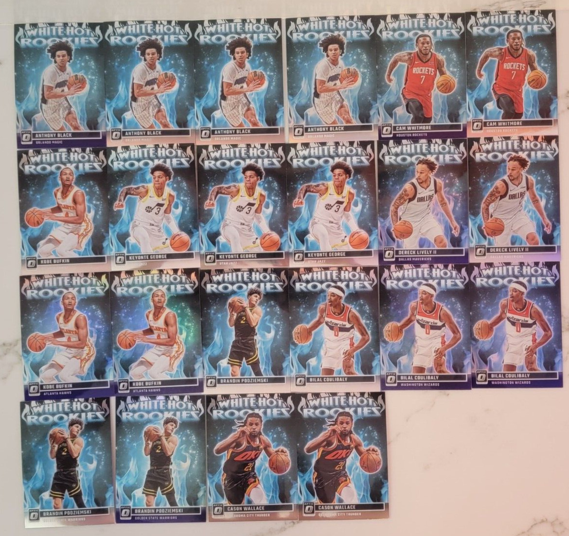 2023 Panini Optic ROOKIE INSERT LOT (42 Cards) White Hot Rookies/My House C25