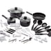 Black 40-Piece Expanded Cookware Set